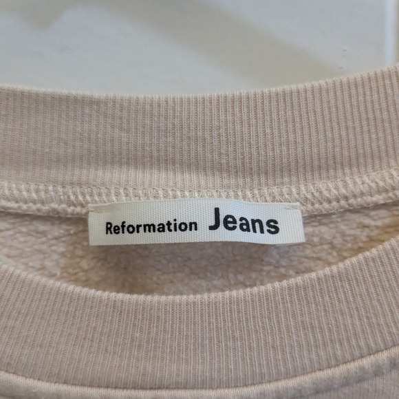 Reformation Jeans Crewneck Sweater Neutral - Picture 3 of 5